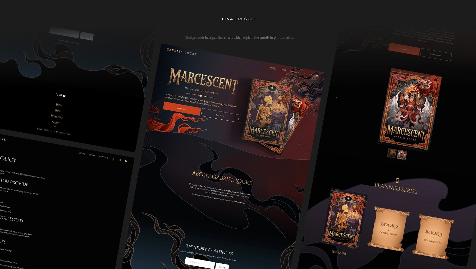Website result page from the final brand deck