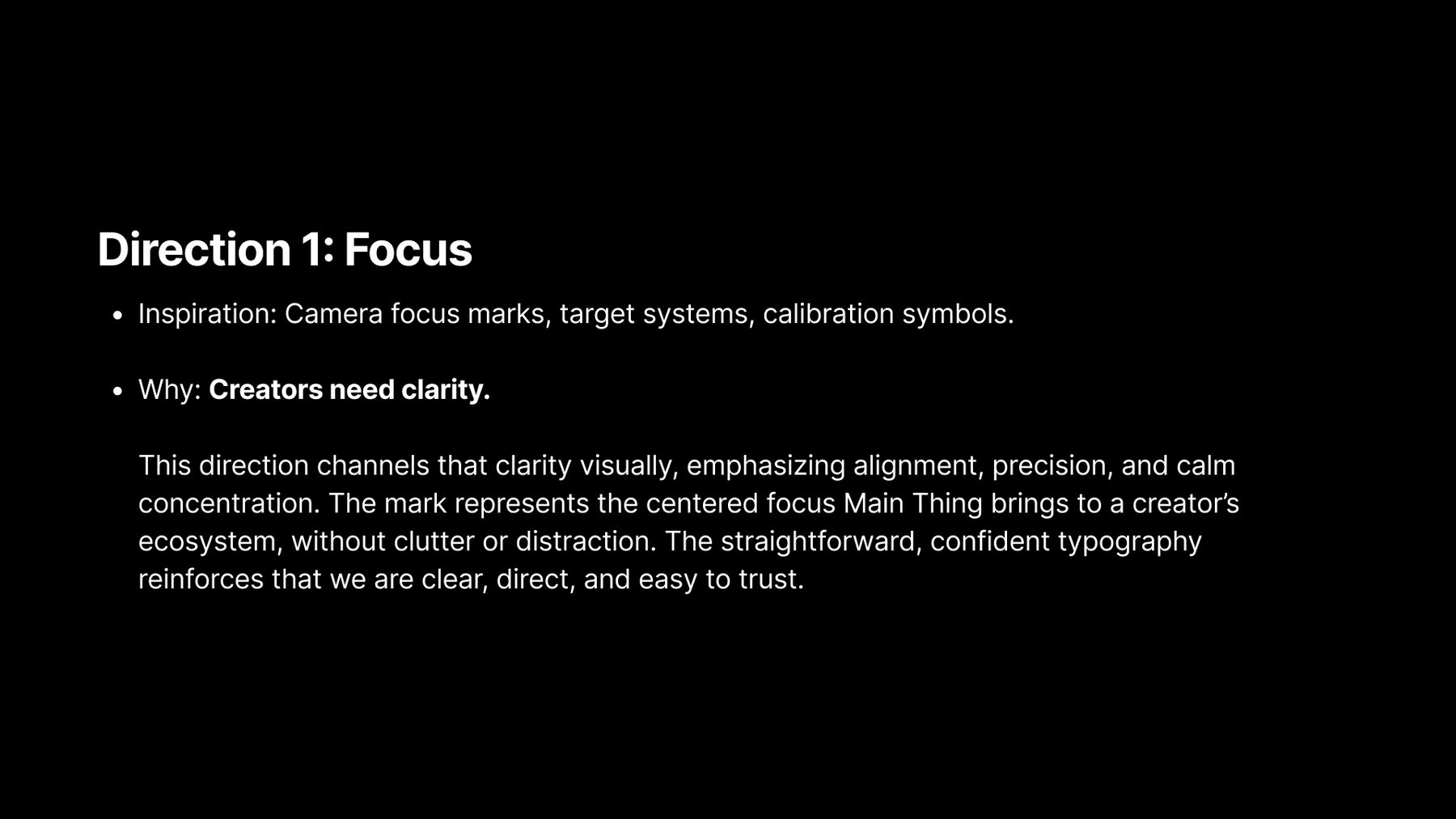 From the brand exploration deck: Direction 1