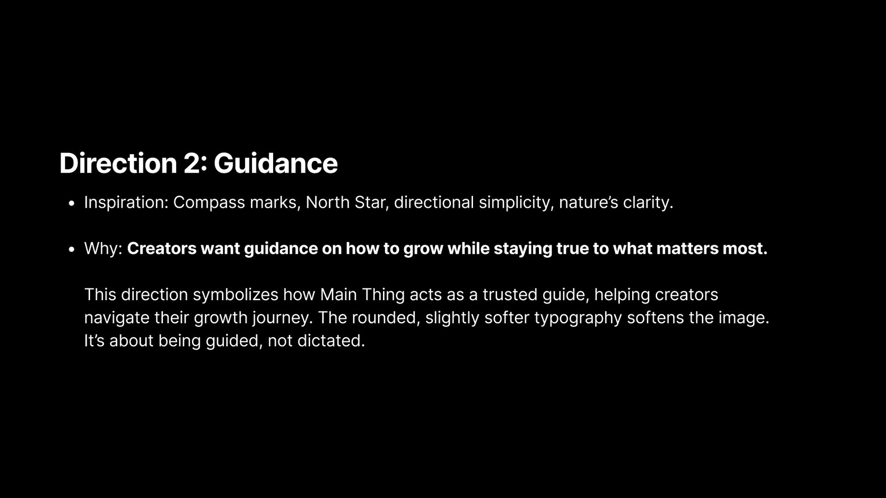 From the brand exploration deck: the chosen path, Direction 2