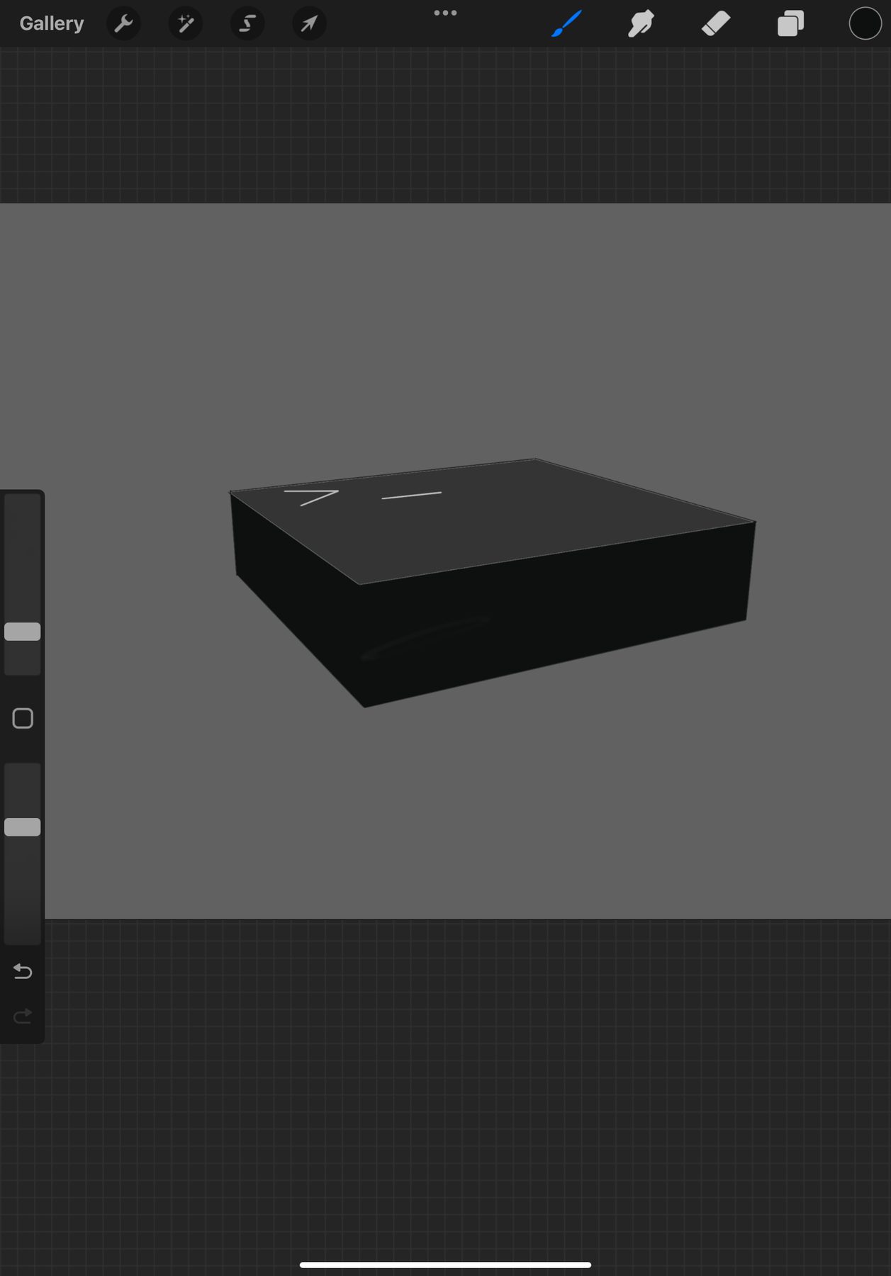 Screenshot during logo modeling in Shapr3D