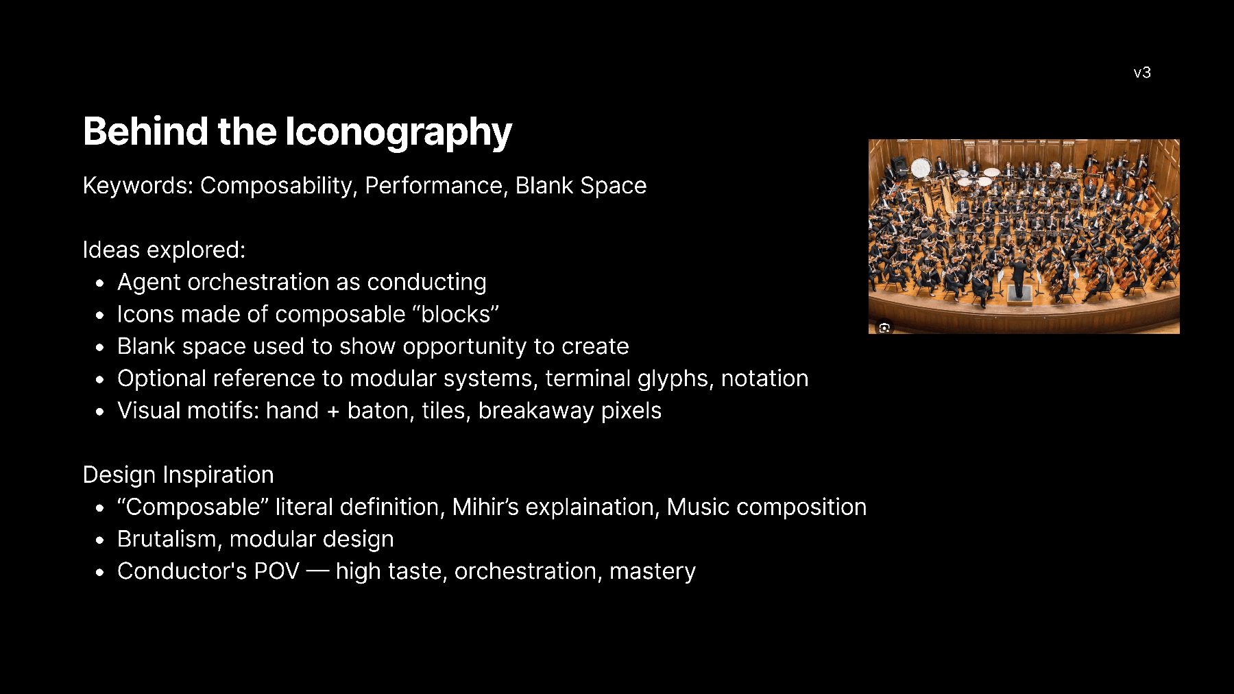 The iconography rationale slide